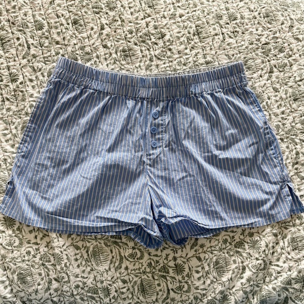 Pacsun Beverly and Beck Blue Striped Boxer Shorts